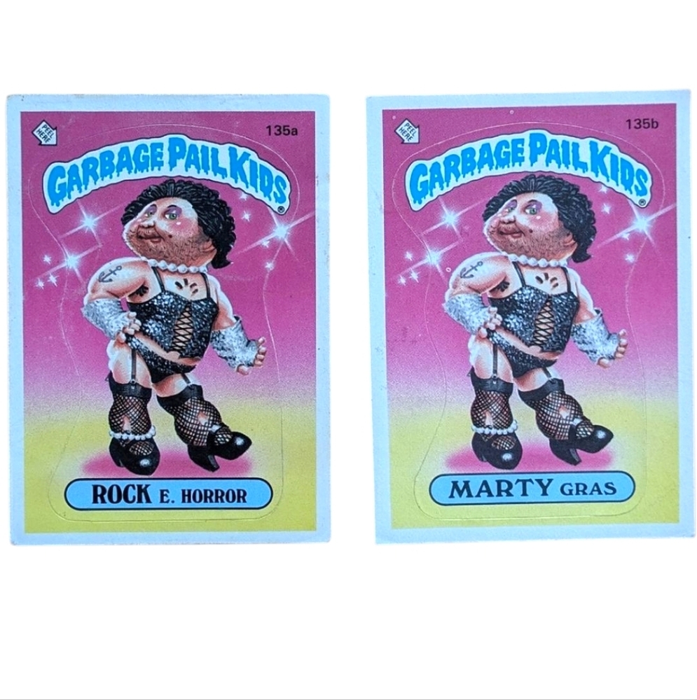 Rare Garbage Pail Kids: Rock E. Horror & Marty Gras Series 4, 135a 135b 80s Set